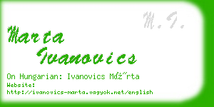 marta ivanovics business card